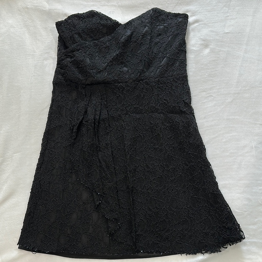 Express Black Lace Strapless Sheath Dress Sweetheart Neckline